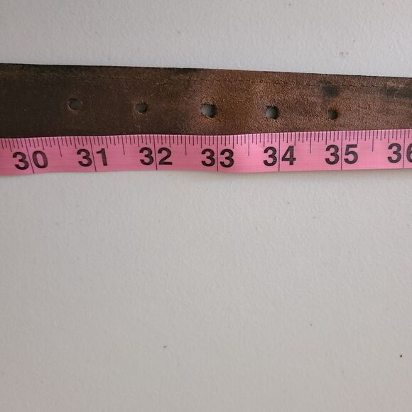 remo tulliani brown leather belt mens 1-1/4" wide waist size 33 - Picture 7 of 7